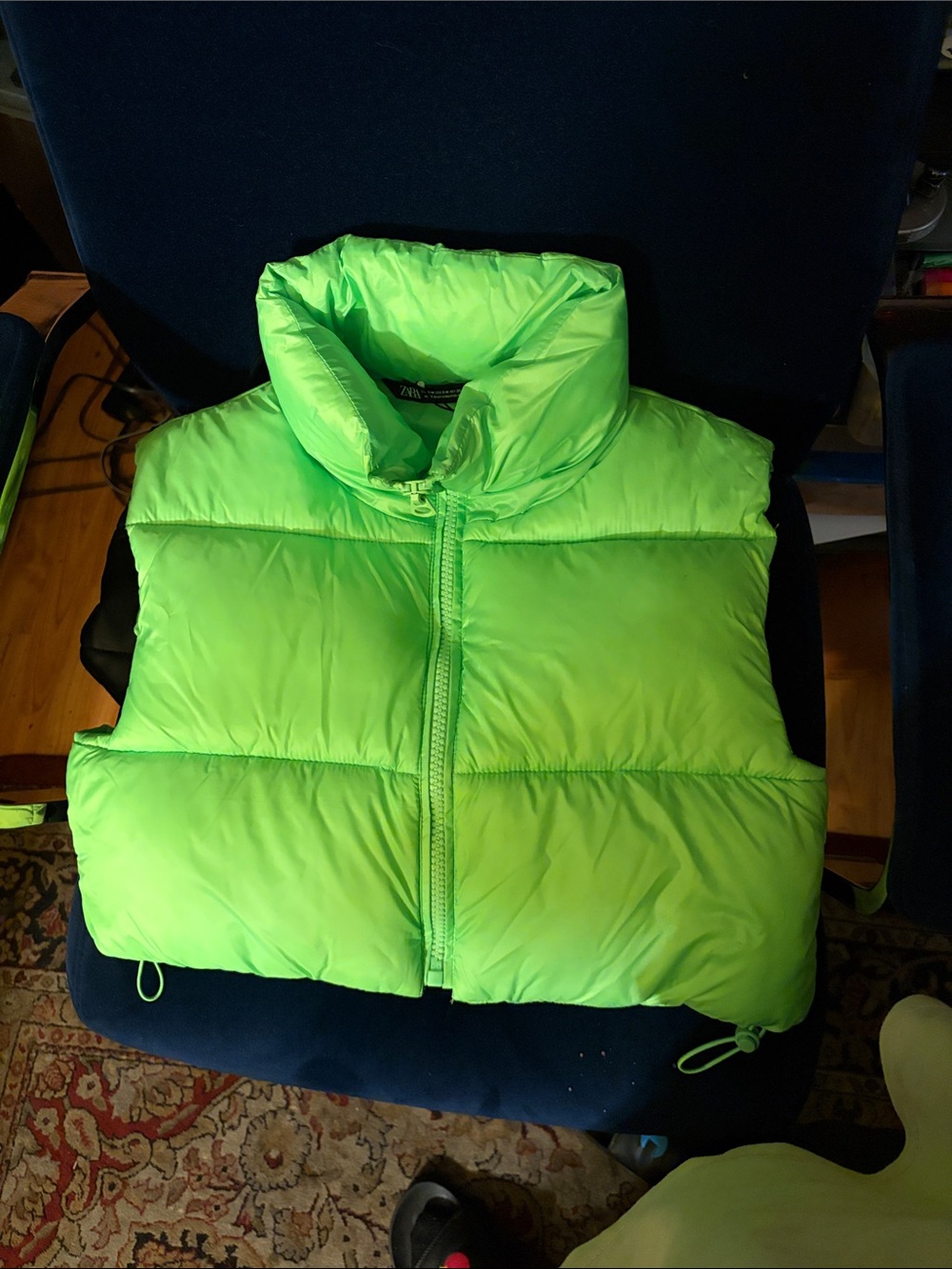 Zara Kids Neon Green Puffer Vest